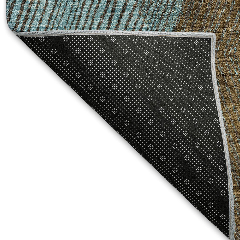 Premium Machine Washable Mayfield AMF962 Teal 8' x 8' Round Rug. Picture 2