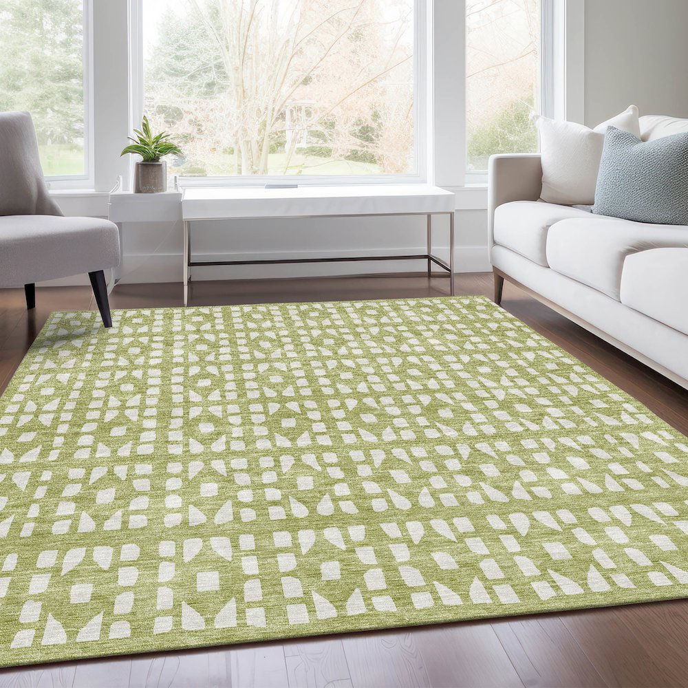 Premium Machine Washable Mayfield AMF963 Aloe 10' x 14' Rug. Picture 6