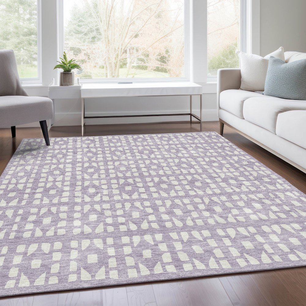 Premium Machine Washable Mayfield AMF963 Lavender 10' x 14' Rug. Picture 6