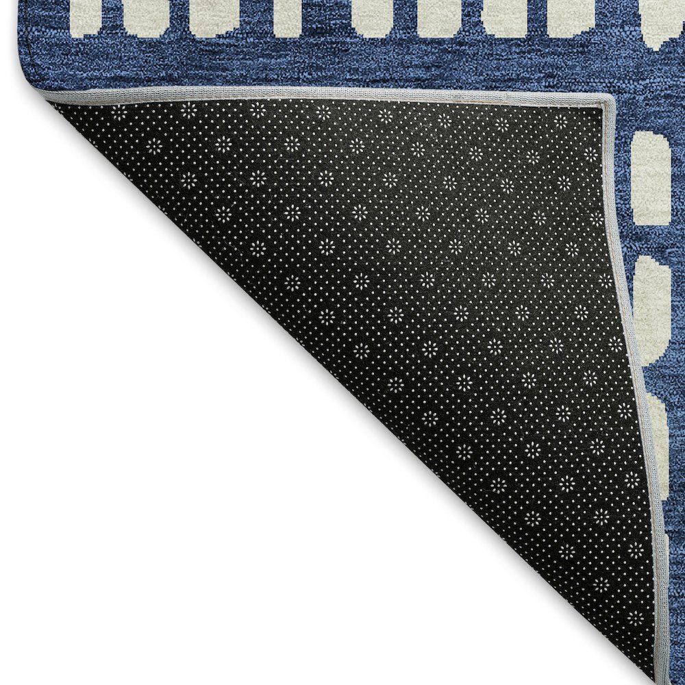 Premium Machine Washable Mayfield AMF963 Navy 8' x 8' Round Rug. Picture 2