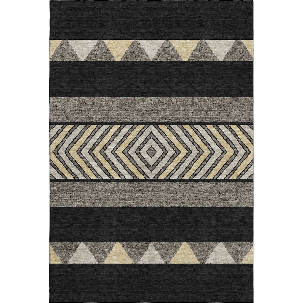 Premium Machine Washable Mayfield AMF965 Black 10' x 14' Rug. Picture 1