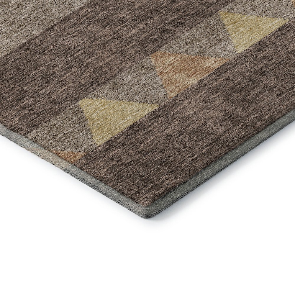 Premium Machine Washable Mayfield AMF965 Brown 8' x 8' Round Rug. Picture 3
