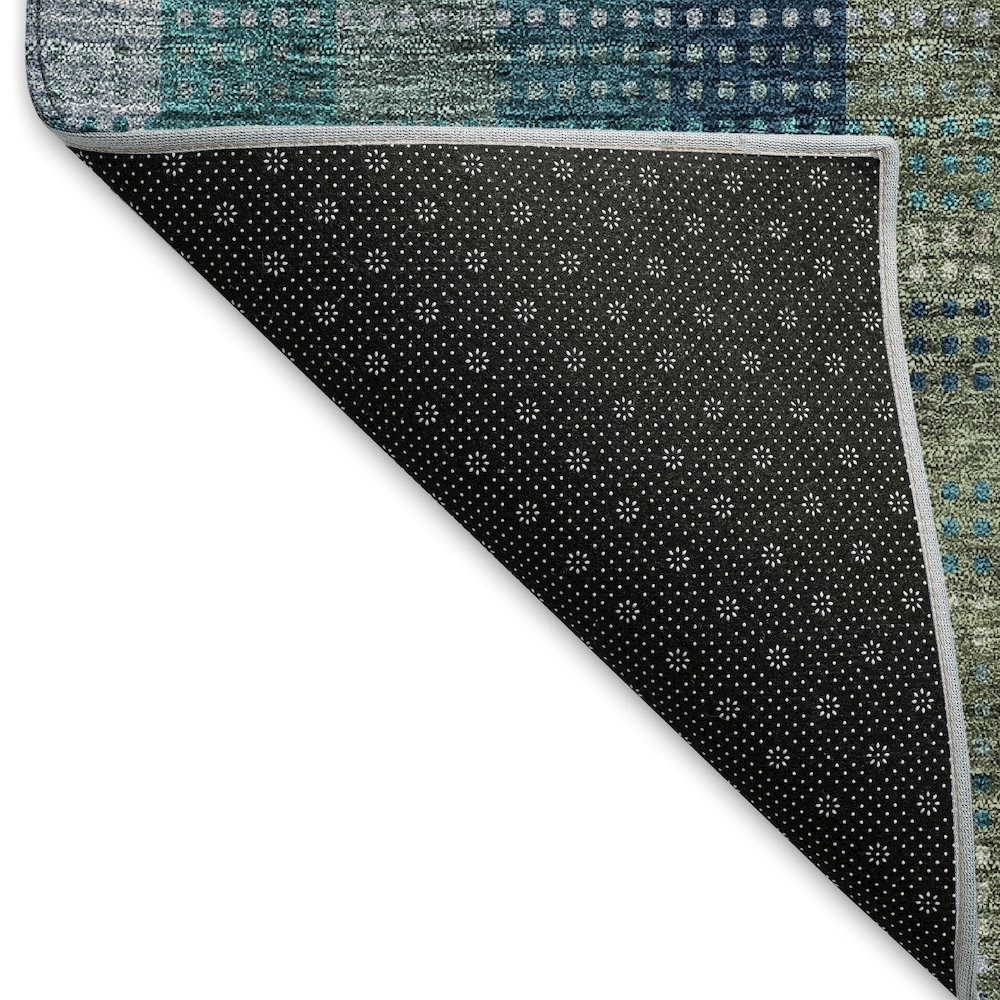 Premium Machine Washable Mayfield AMF966 Teal 8' x 8' Round Rug. Picture 2