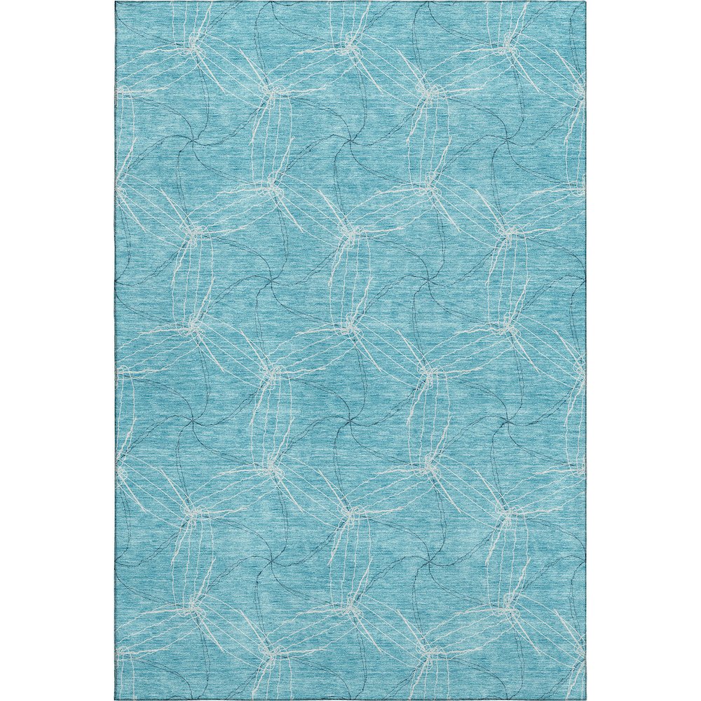 Premium Machine Washable Mayfield AMF968 Aqua 10' x 14' Rug. Picture 1
