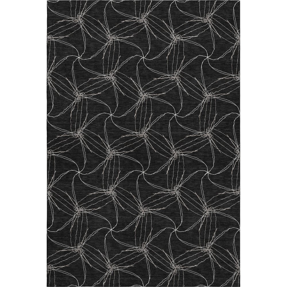 Premium Machine Washable Mayfield AMF968 Black 10' x 14' Rug. Picture 1