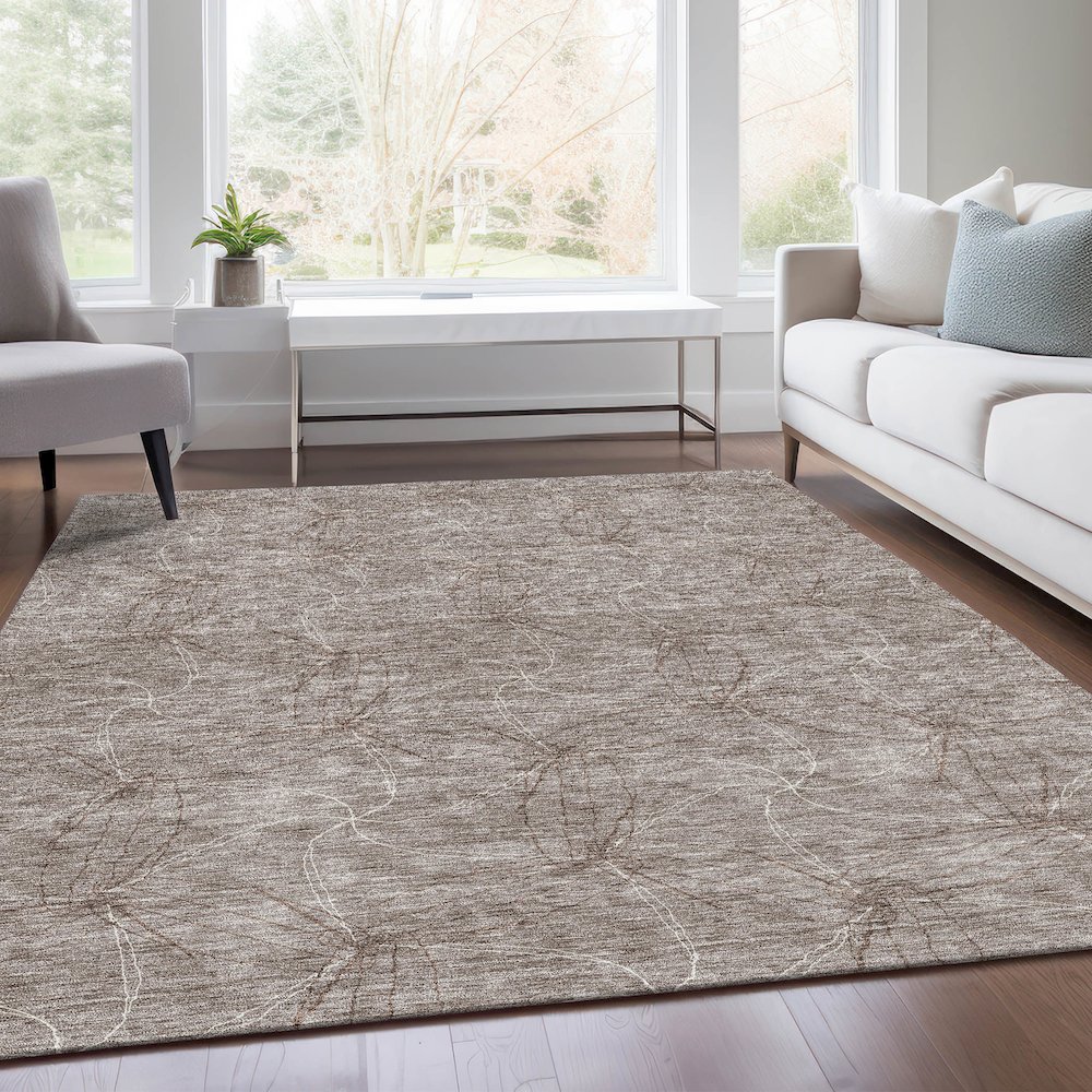 Premium Machine Washable Mayfield AMF968 Taupe 10' x 14' Rug. Picture 6