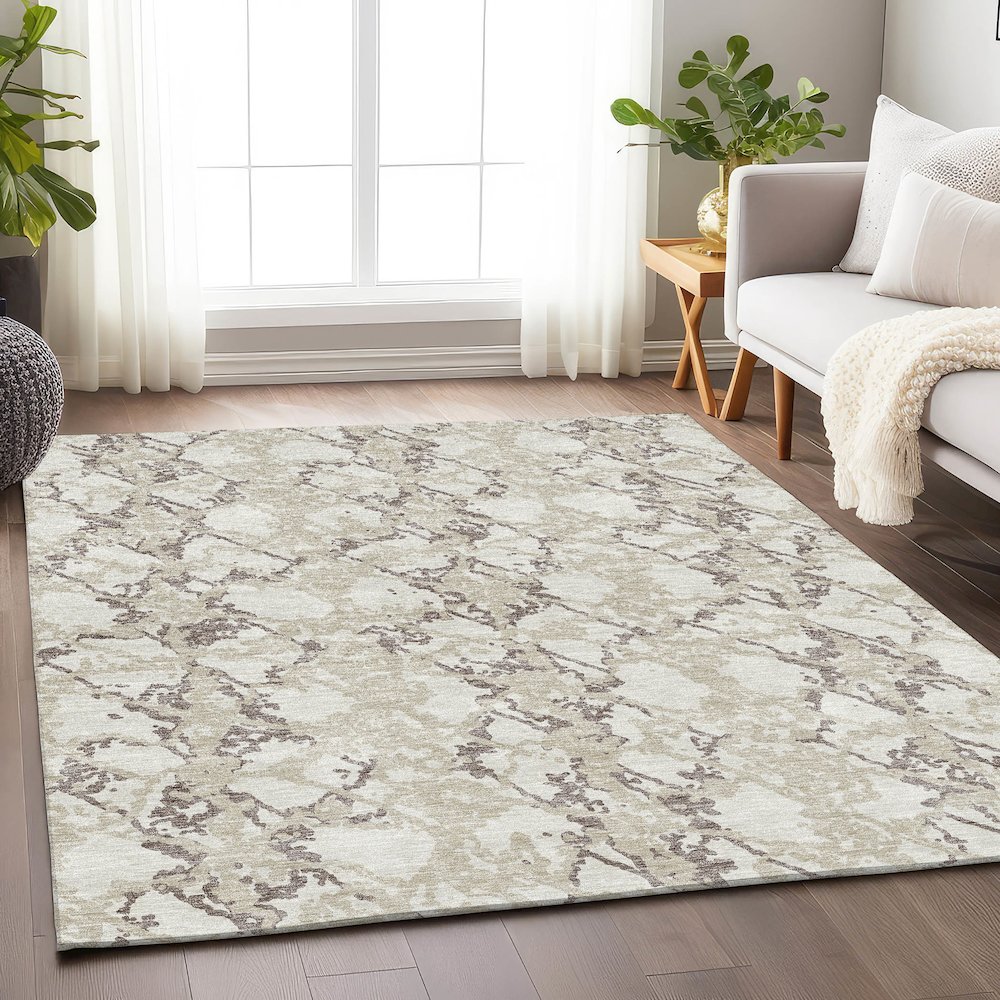 Premium Machine Washable Mayfield AMF969 Ivory 10' x 14' Rug. Picture 5