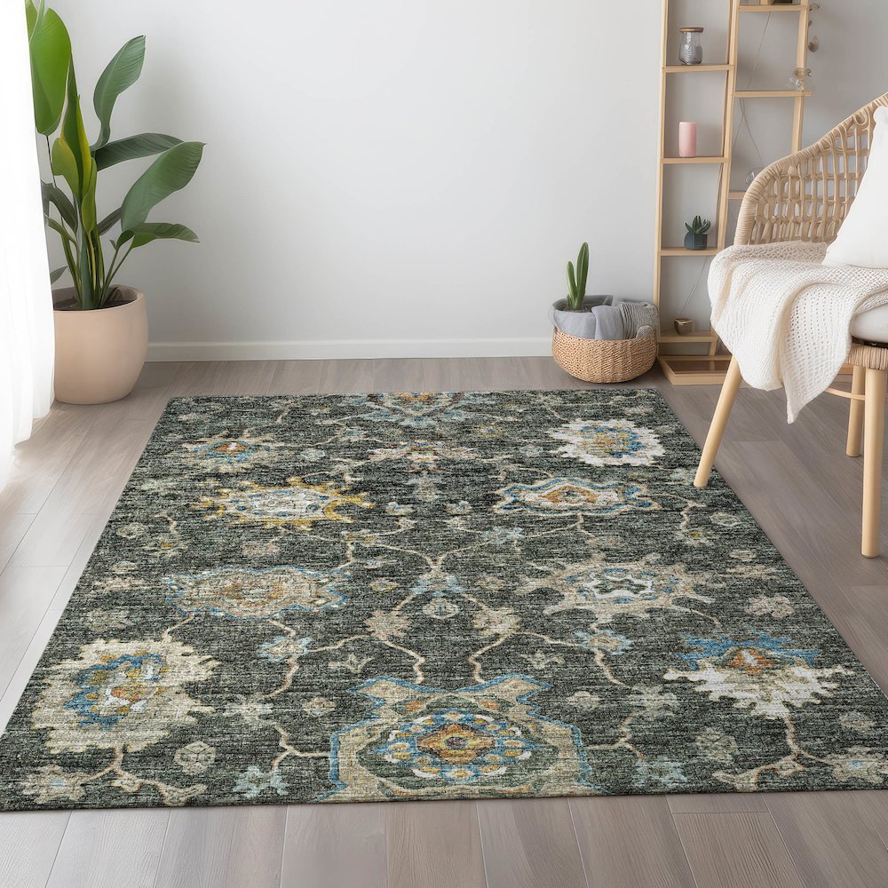 Premium Machine Washable Mayfield  Forest 10' x 14' Rug. Picture 5