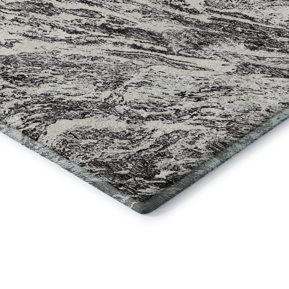 Premium Machine Washable Mayfield AMF971 Black 8' x 8' Round Rug. Picture 3