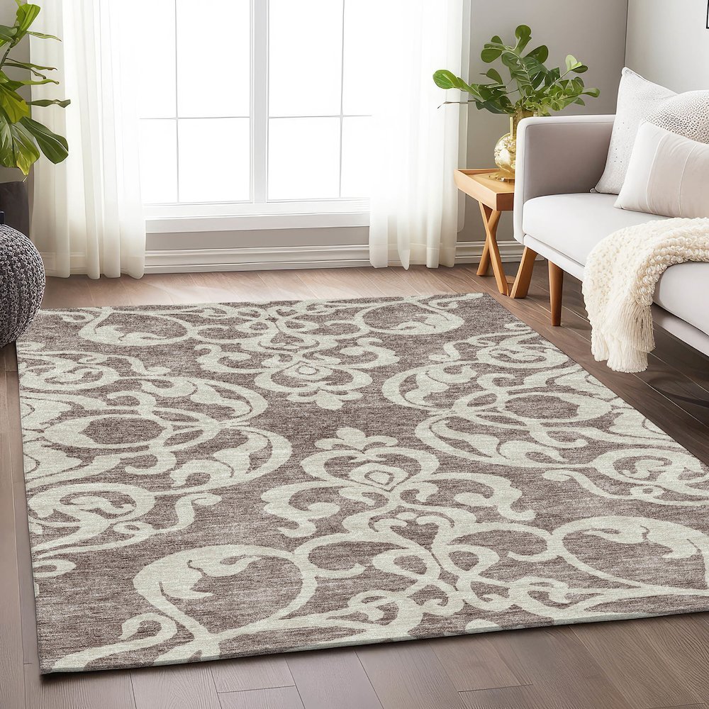 Premium Machine Washable Mayfield AMF973 Taupe 10' x 14' Rug. Picture 5
