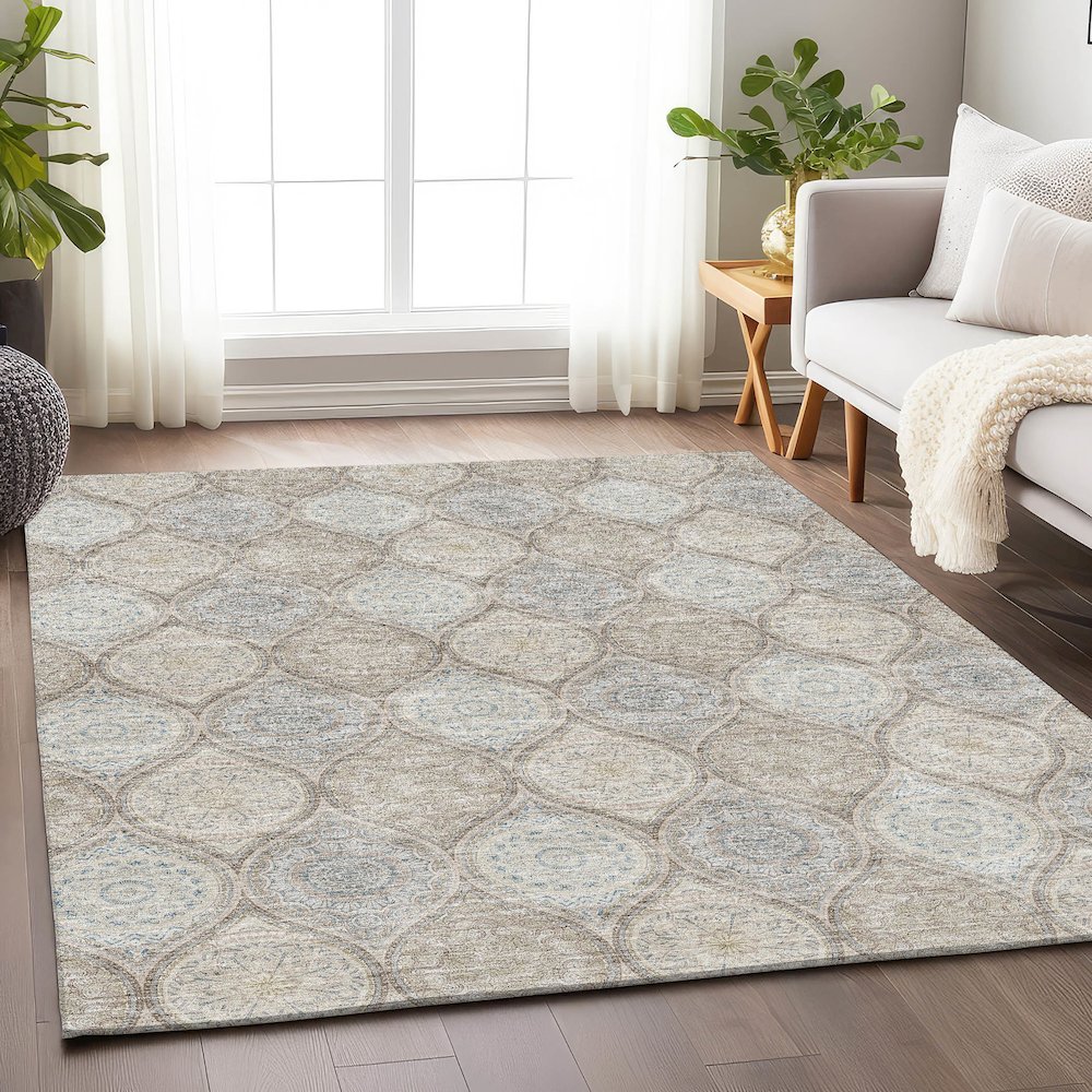 Premium Machine Washable Mayfield AMF976 Taupe 10' x 14' Rug. Picture 5