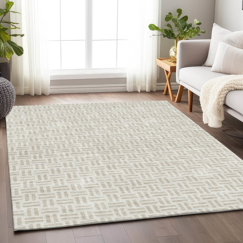 Premium Machine Washable Mayfield AMF978 Ivory 10' x 14' Rug. Picture 5