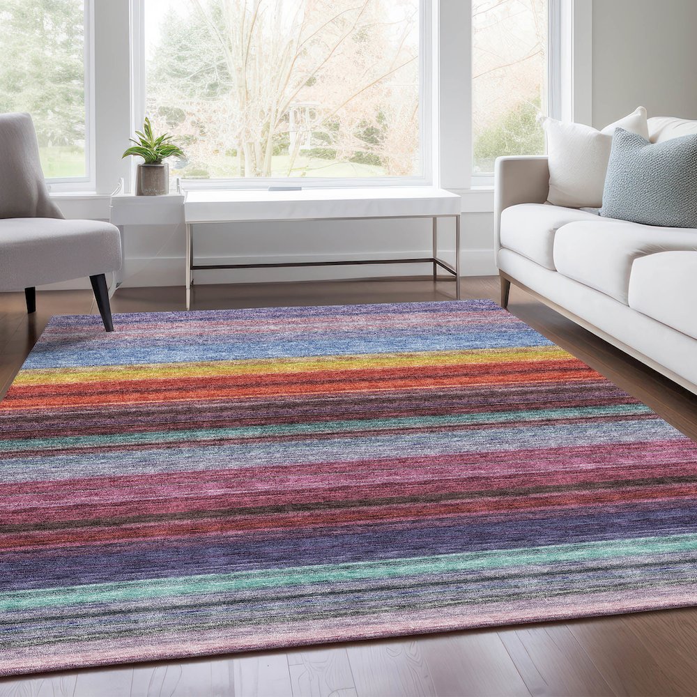 Premium Machine Washable Mayfield AMF979 Lavender 10' x 14' Rug. Picture 6