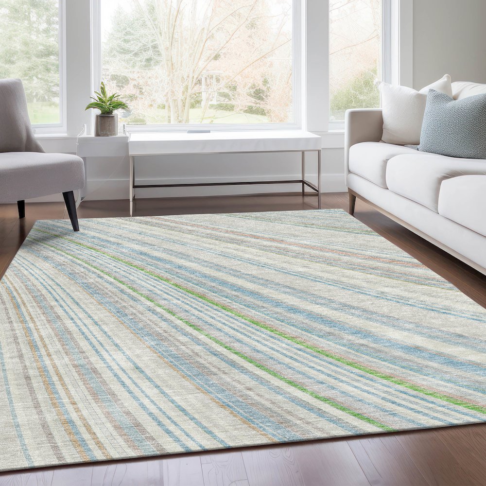 Premium Machine Washable Mayfield AMF981 Ivory 10' x 14' Rug. Picture 6