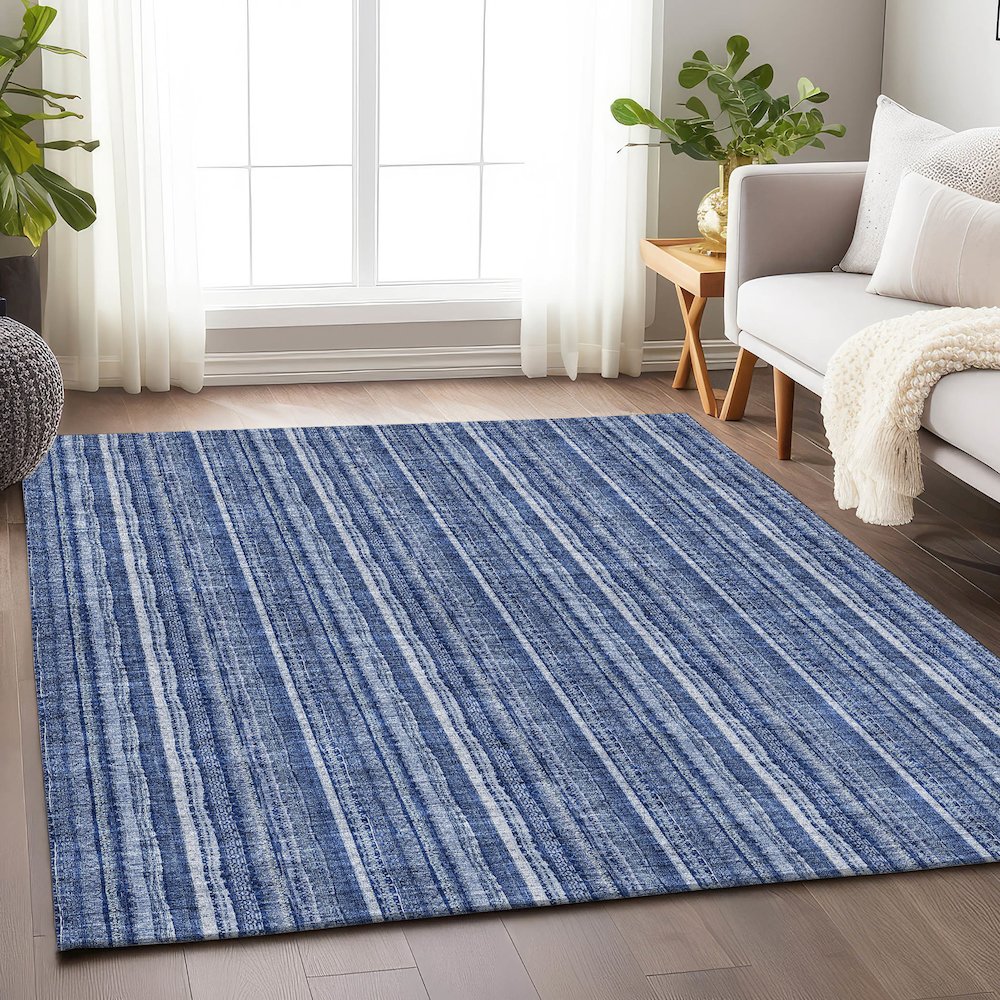 Premium Machine Washable Mayfield AMF982 Denim 10' x 14' Rug. Picture 5