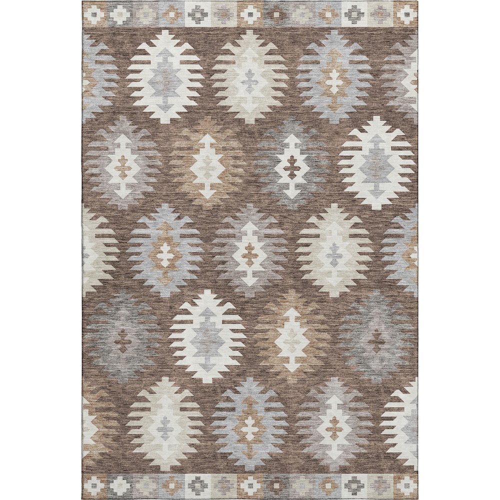 Premium Machine Washable Mayfield AMF983 Brown 10' x 14' Rug. Picture 1