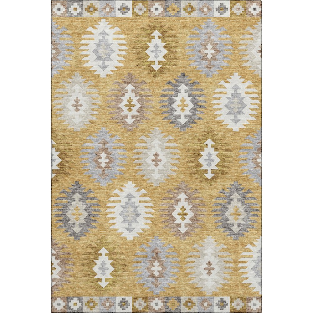 Premium Machine Washable Mayfield AMF983 Gold 10' x 14' Rug. Picture 1