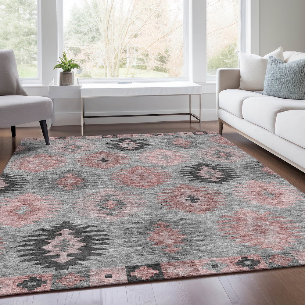 Premium Machine Washable Mayfield AMF983 Gray 10' x 14' Rug. Picture 6