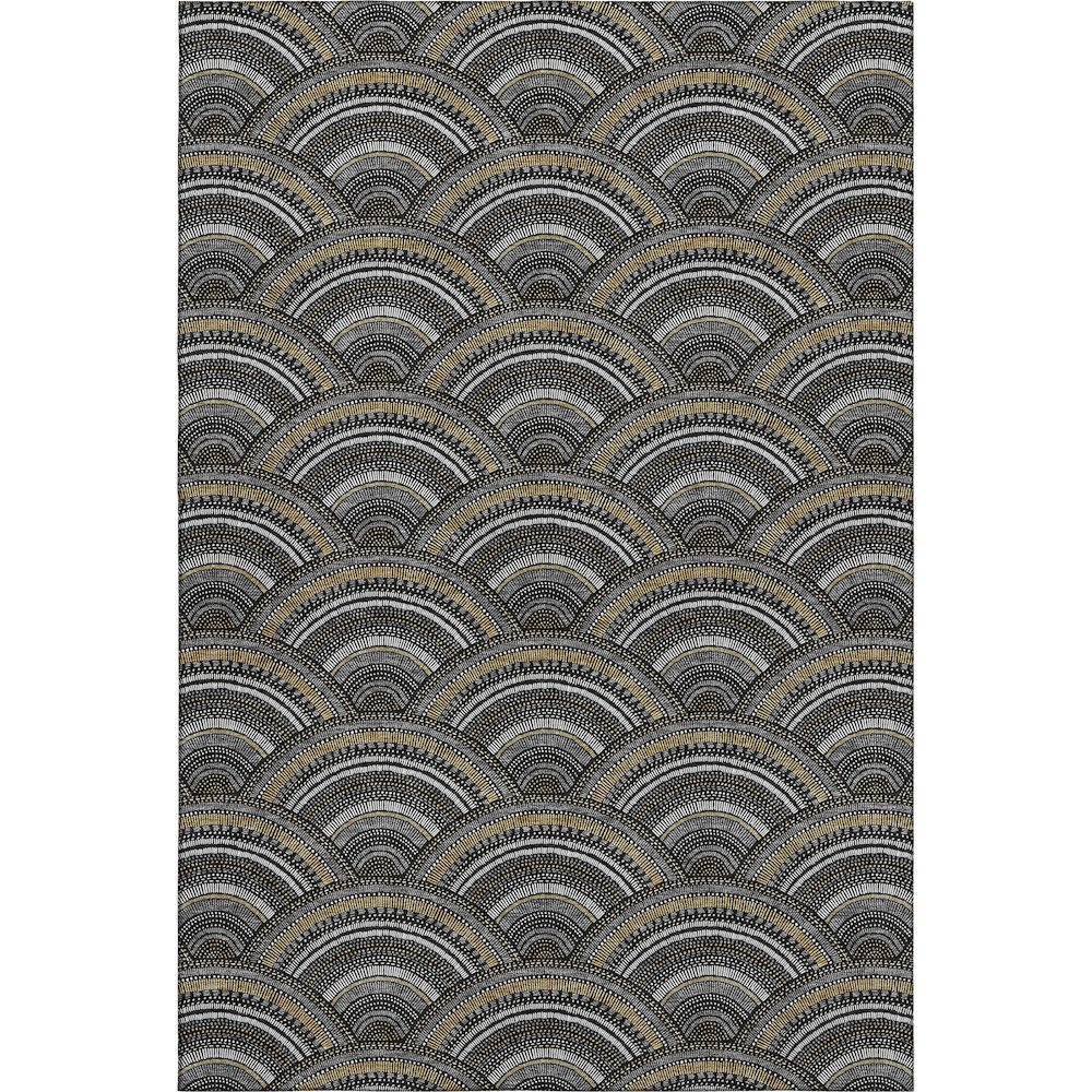 Premium Machine Washable Mayfield AMF984 Black 10' x 14' Rug. Picture 1