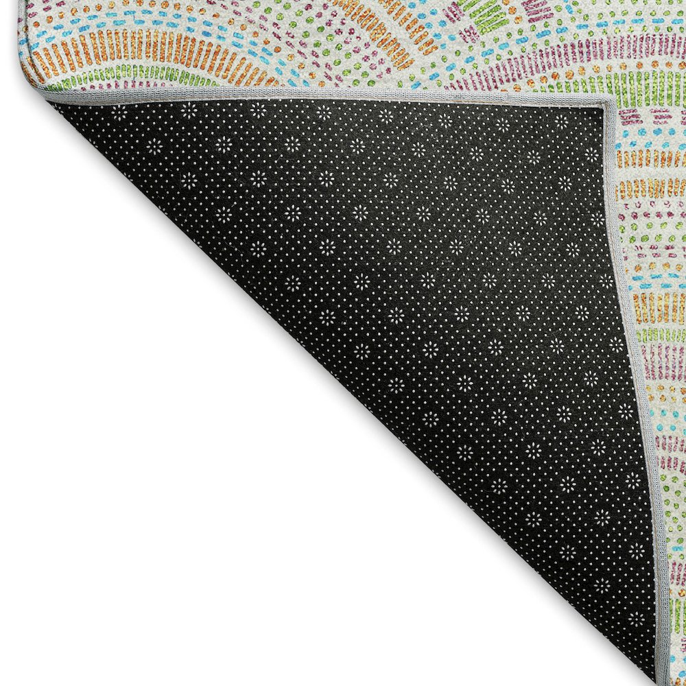 Premium Machine Washable Mayfield AMF984 Pearl 8' x 8' Round Rug. Picture 2