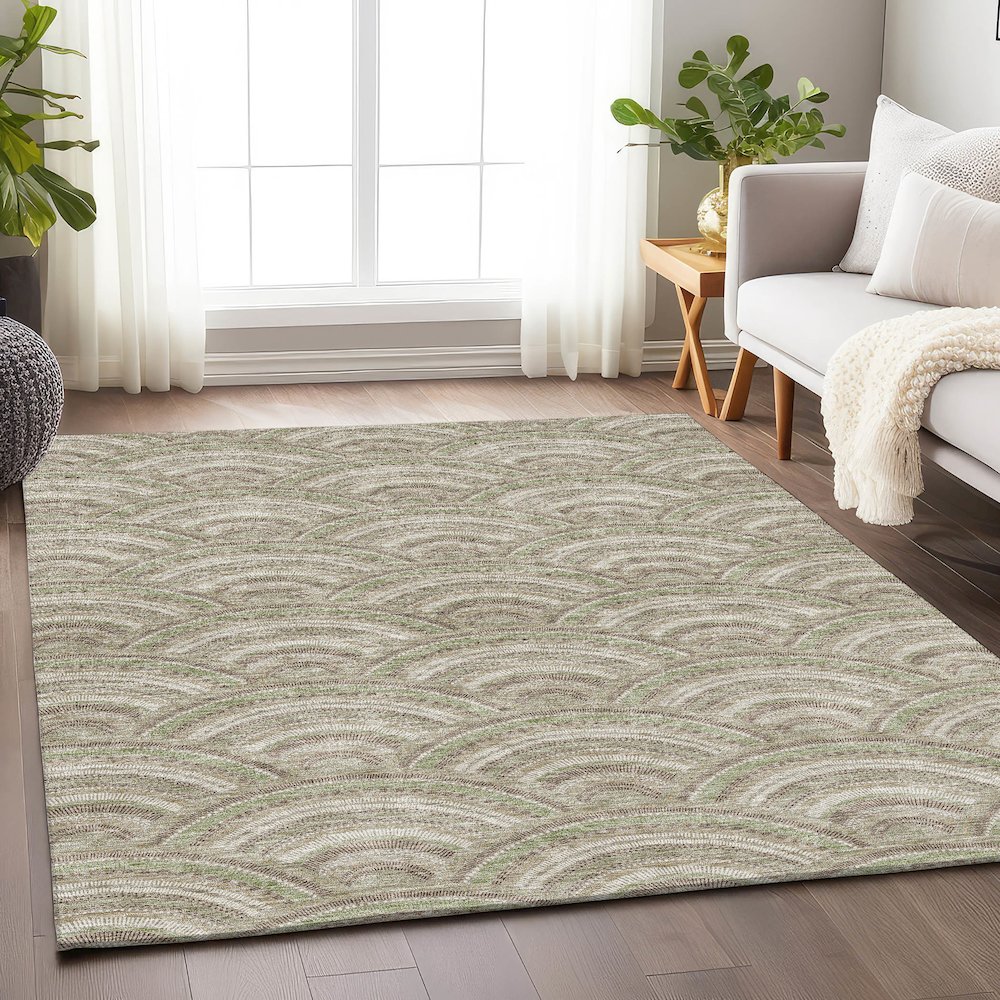 Premium Machine Washable Mayfield AMF984 Taupe 10' x 14' Rug. Picture 5