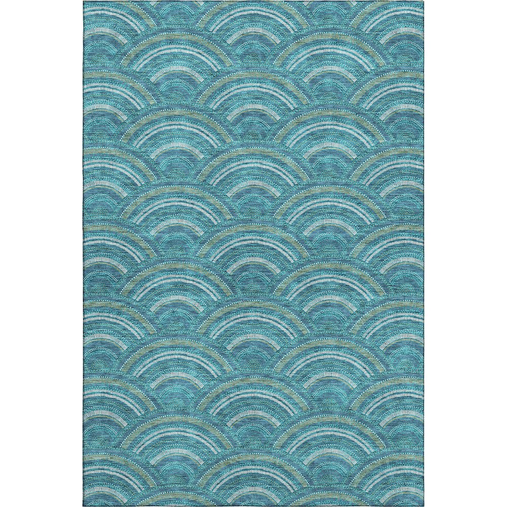 Premium Machine Washable Mayfield AMF984 Teal 10' x 14' Rug. Picture 1