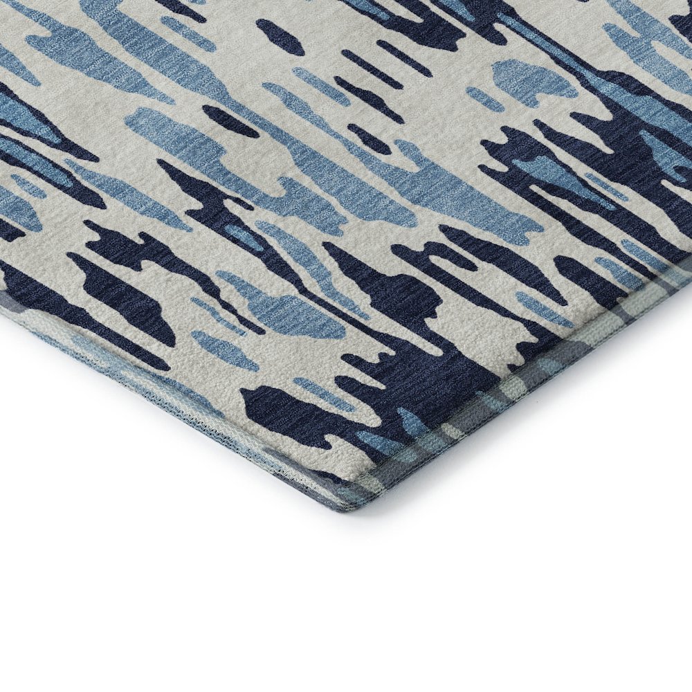 Premium Machine Washable Mayfield AMF986 Blue 8' x 8' Round Rug. Picture 3