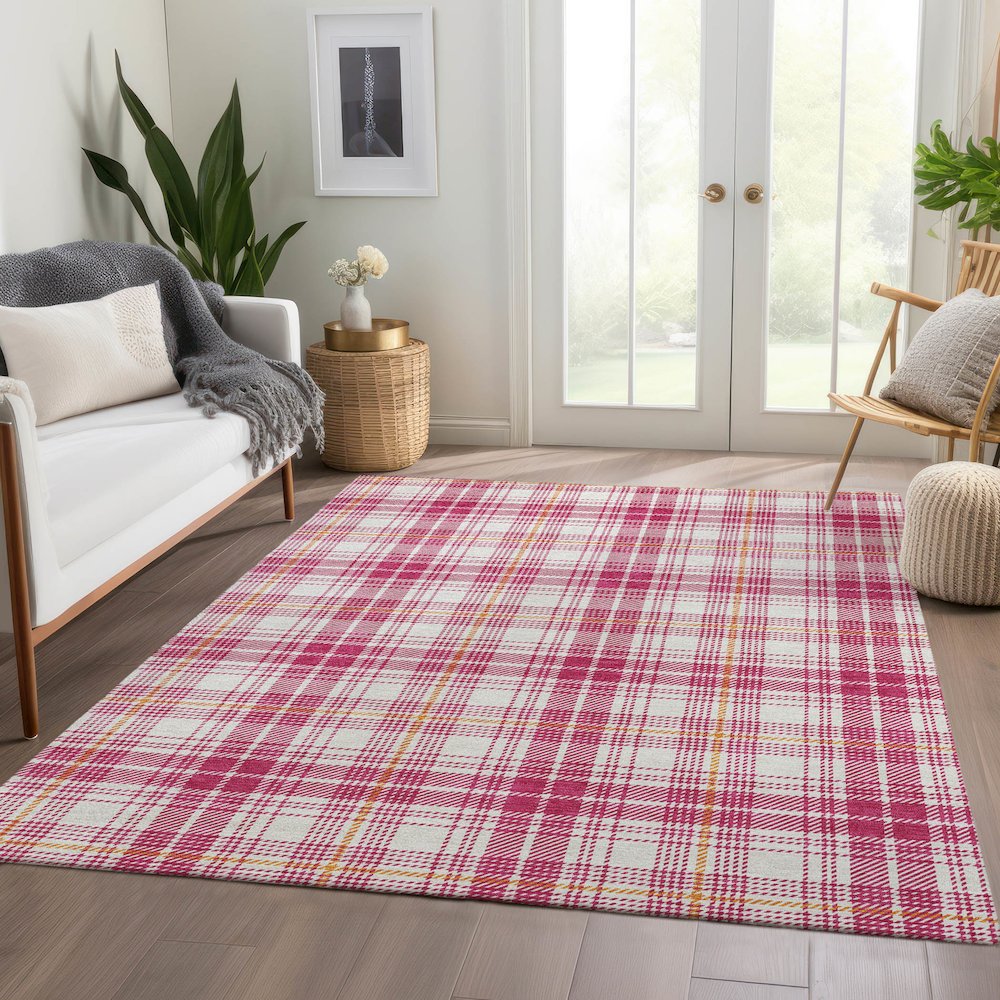 Premium Machine Washable Mayfield AMF993 Blush 10' x 14' Rug. Picture 6