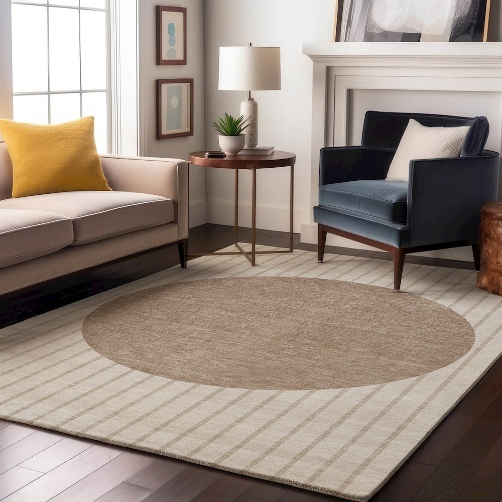 Premium Machine Washable Mayfield AMF994 Ivory 10' x 14' Rug. Picture 5