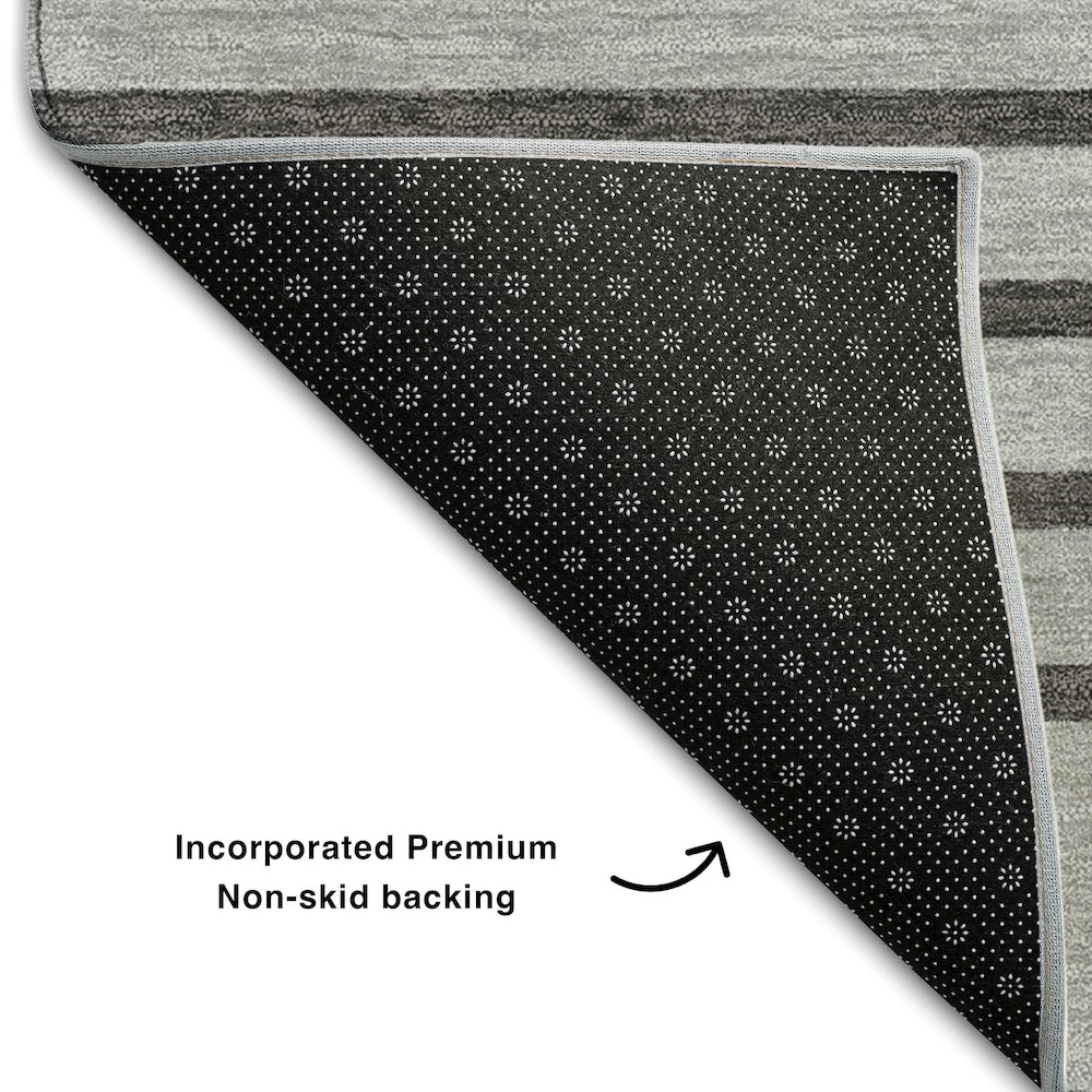 Premium Machine Washable Mayfield AMF995 Gray 8' x 8' Round Rug. Picture 2