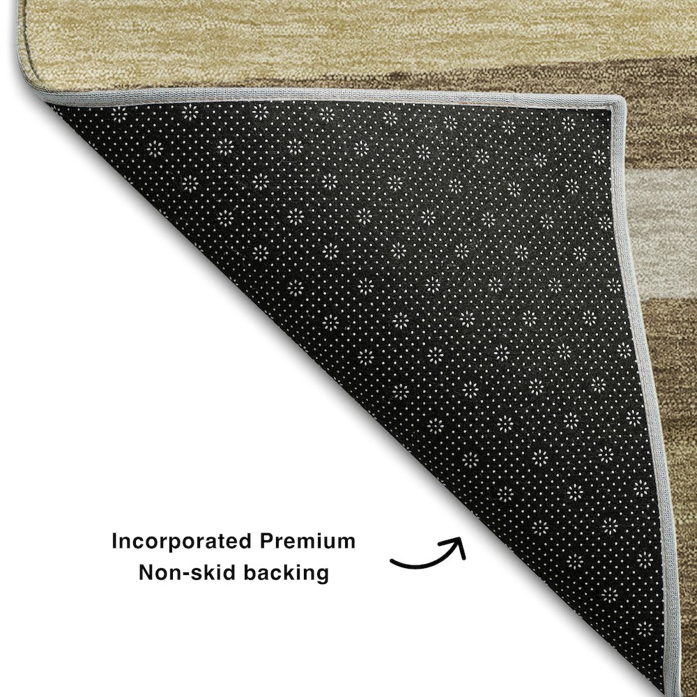 Premium Machine Washable Mayfield AMF997 Brown 8' x 8' Round Rug. Picture 2