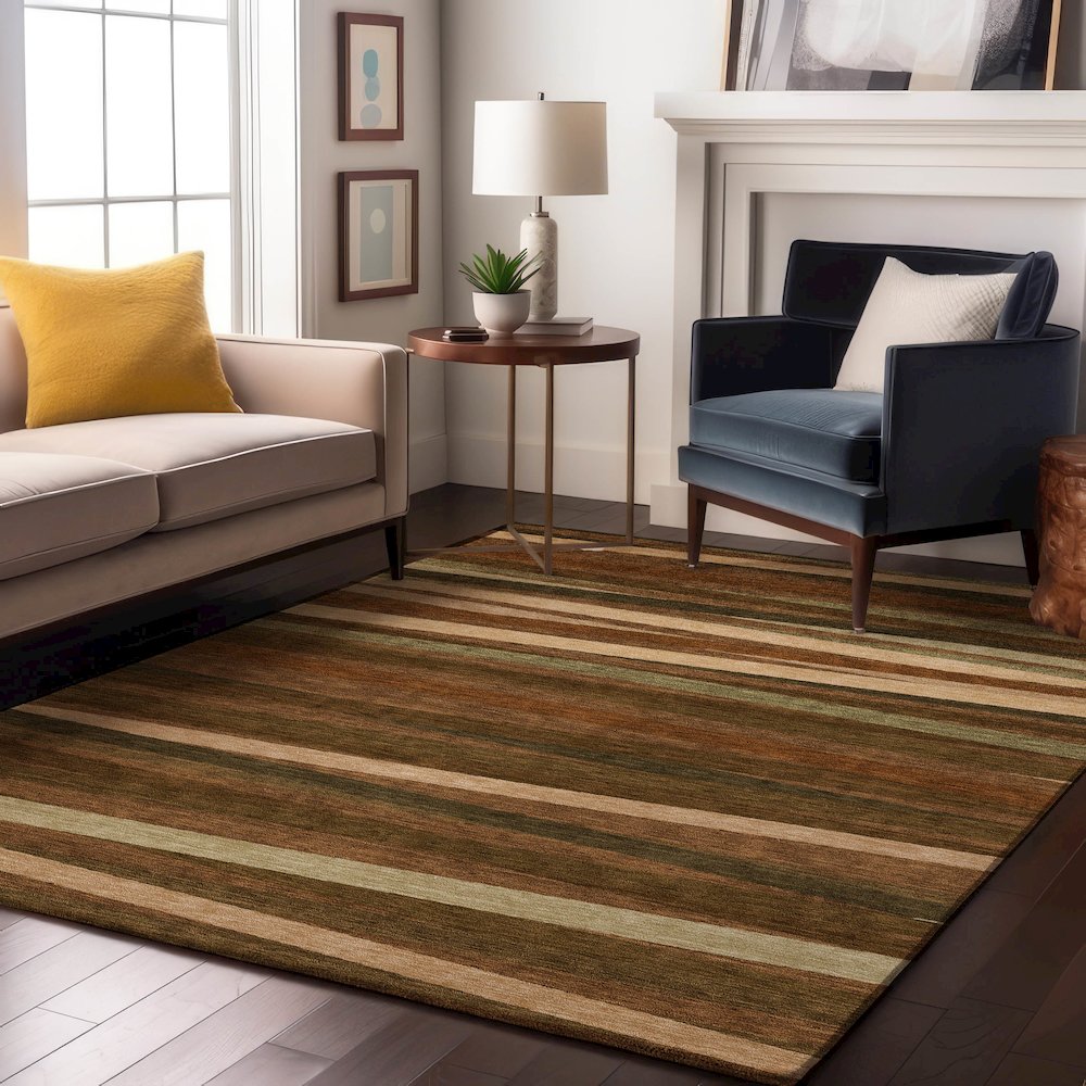 Premium Machine Washable Mayfield AMF997 Paprika 10' x 14' Rug. Picture 5