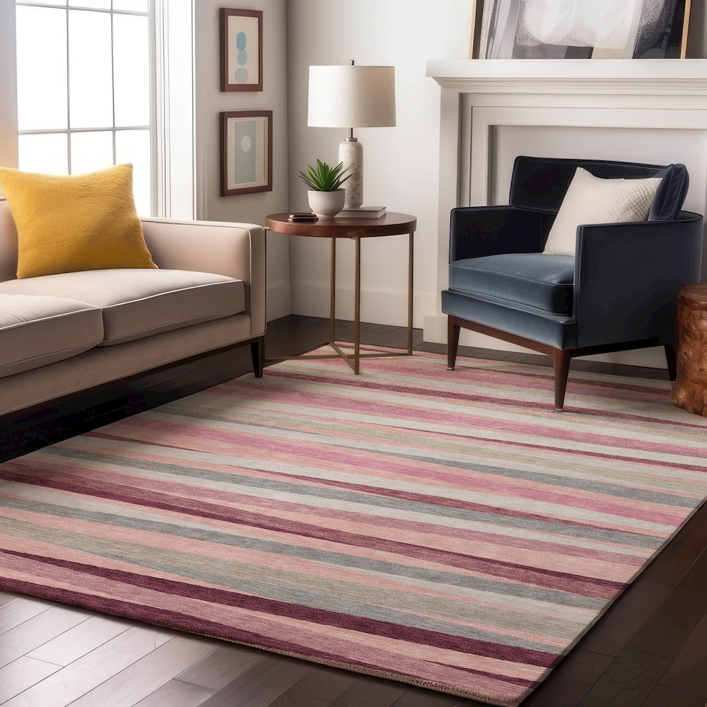 Premium Machine Washable Mayfield AMF997 Pink 10' x 14' Rug. Picture 5