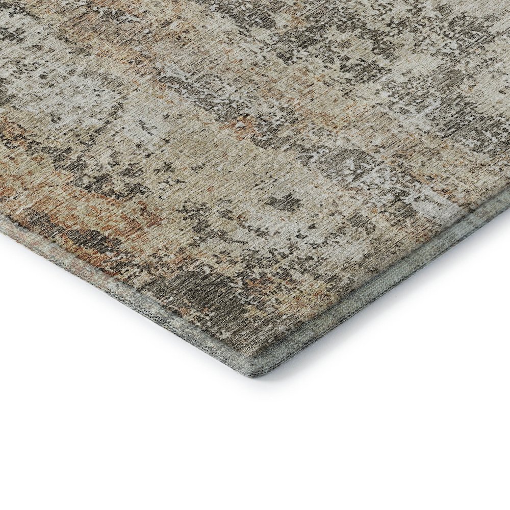 Luxury Washable Indoor/Outdoor Bresca Terracotta 8' x 8' Round Rug. Picture 2