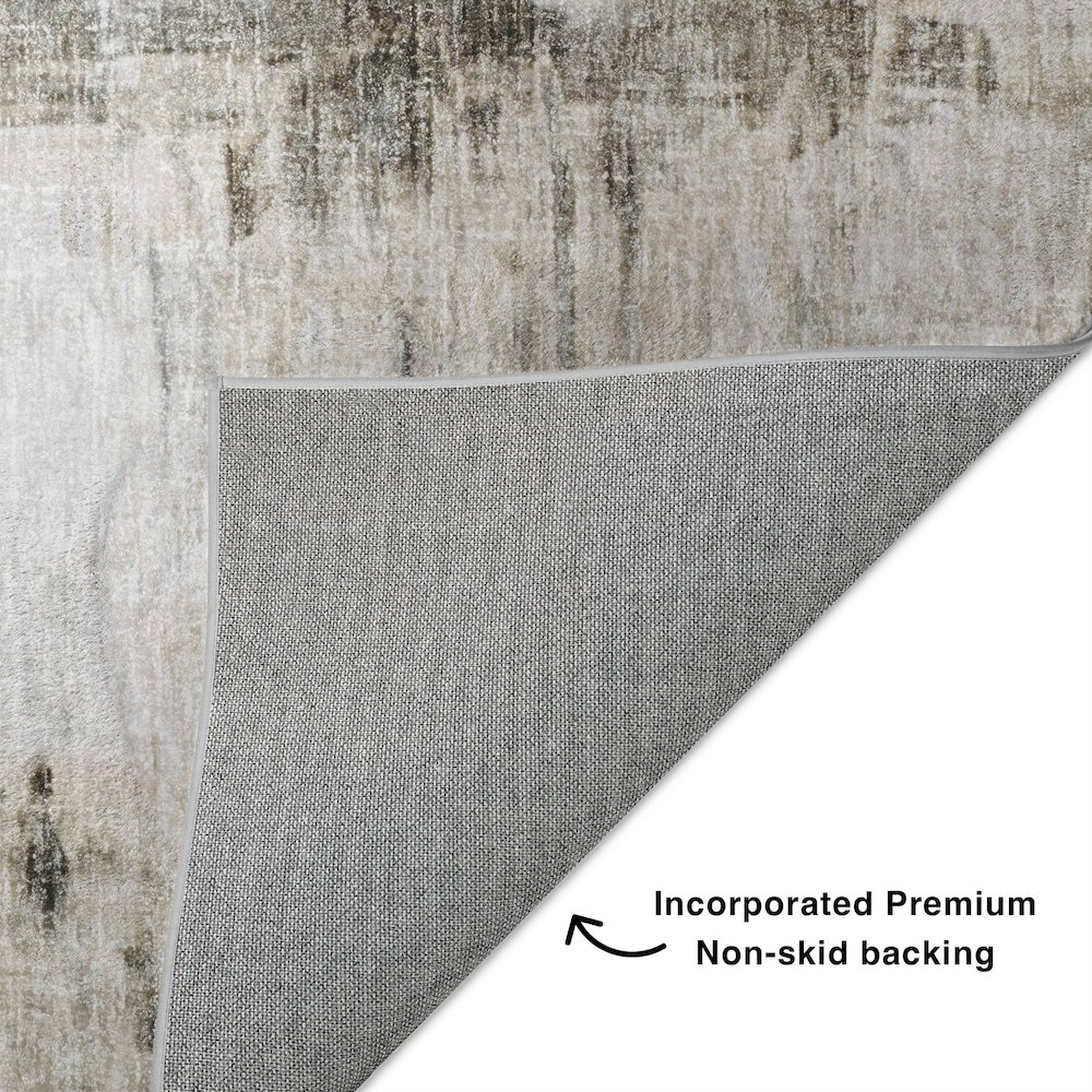 Luxury Washable Boca Gray 8' x 8' Round Rug. Picture 4