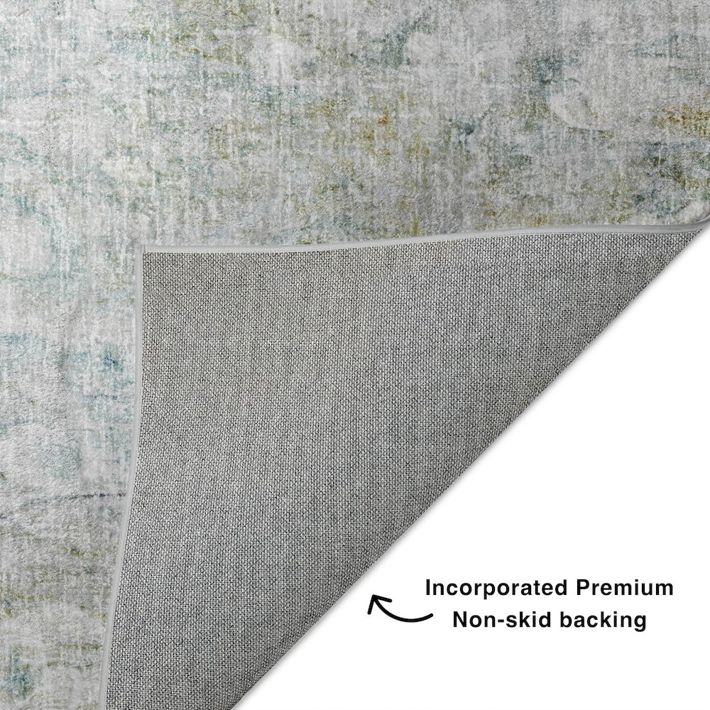 Luxury Washable Boca Seafoam 8' x 8' Round Rug. Picture 4