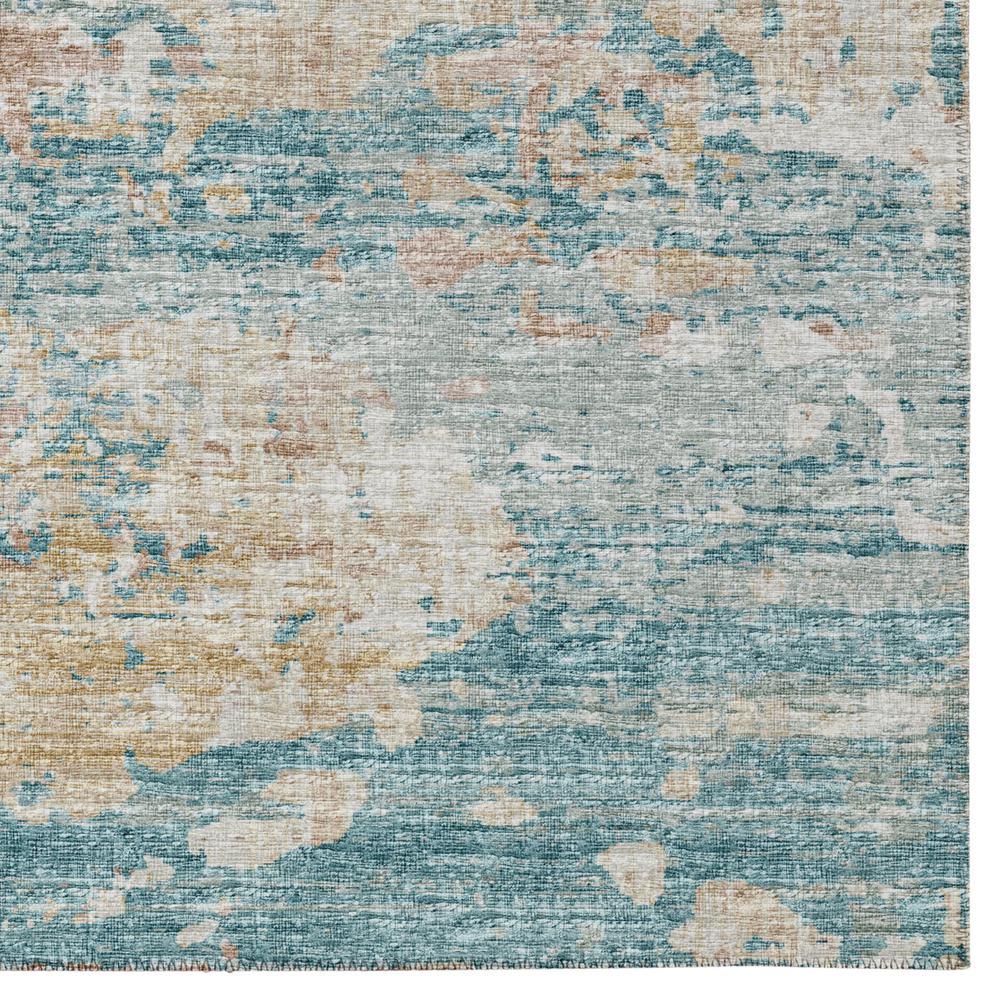 Indoor/Outdoor Accord AAC34 Teal Washable 8' x 8' Round Rug. Picture 4