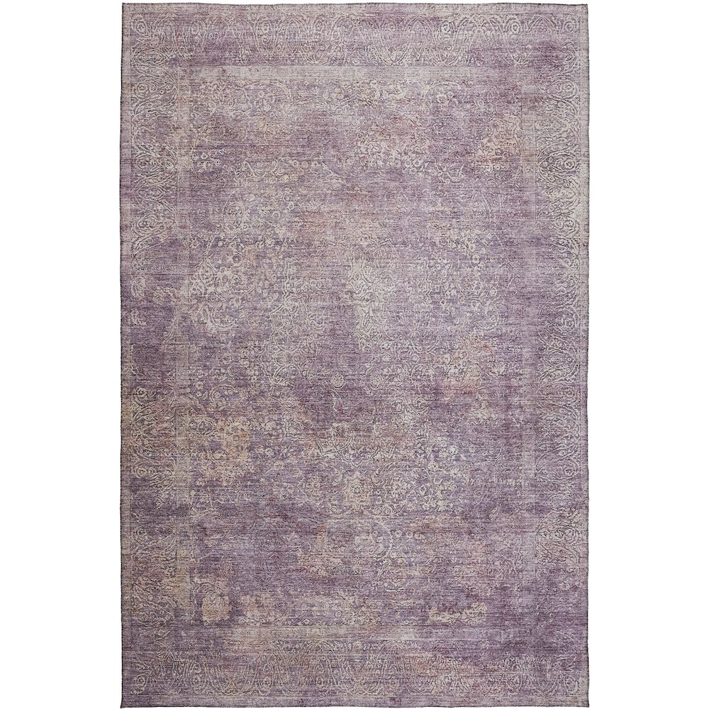 Luxury Washable Indoor/Outdoor Burano Plum 10' x 14' Rug. Picture 1