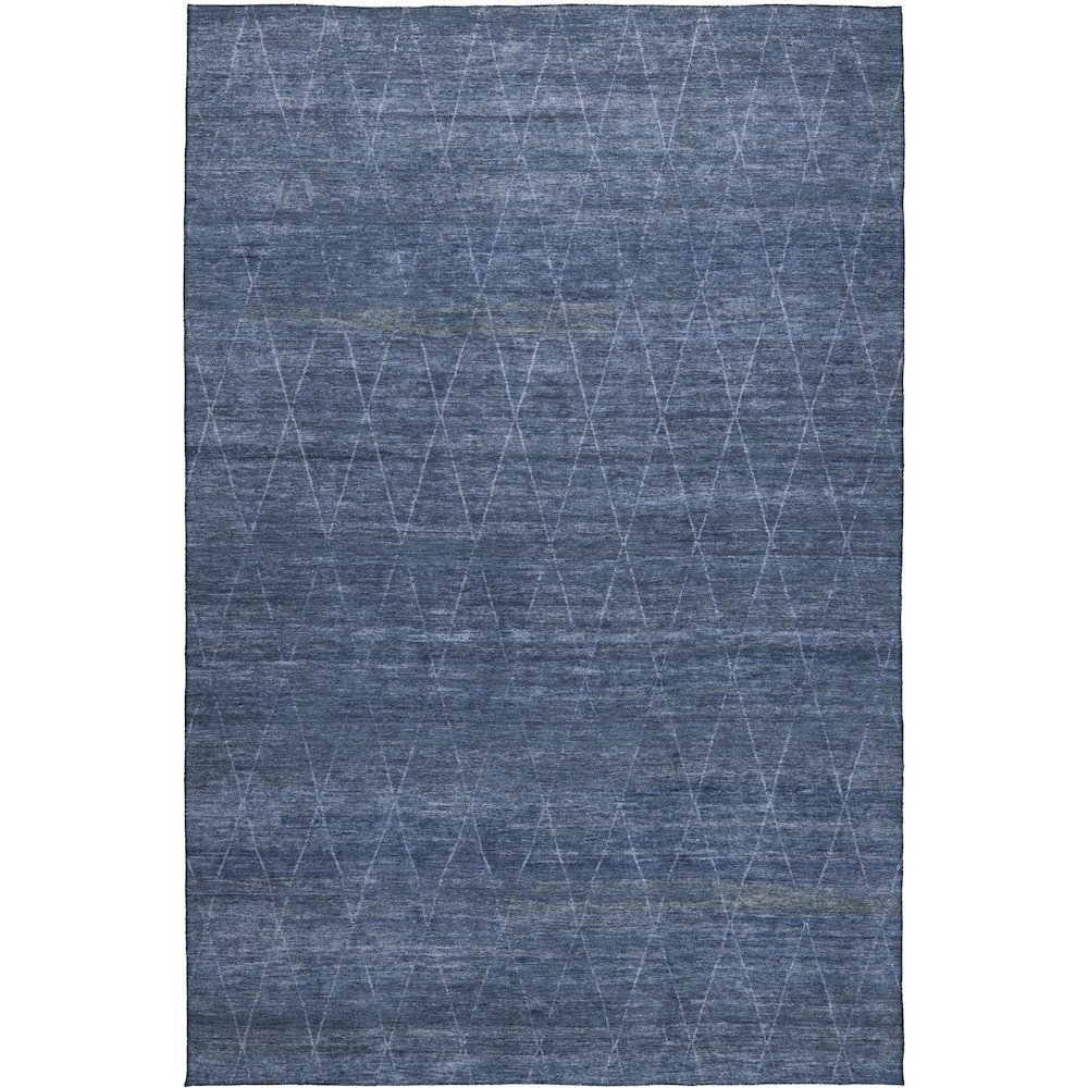 Luxury Washable Indoor/Outdoor Burano Navy 10' x 14' Rug. Picture 1