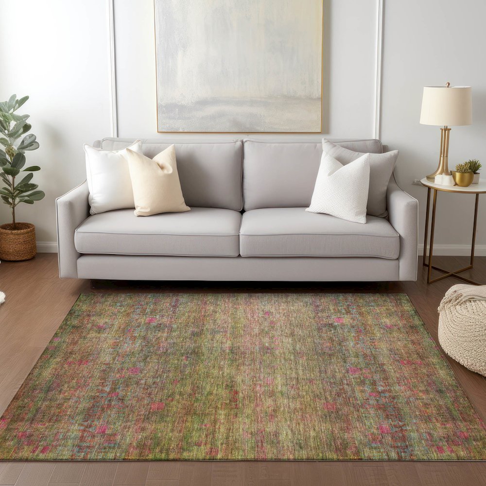 Luxury Washable Indoor/Outdoor Burano Cactus 10' x 14' Rug. Picture 5