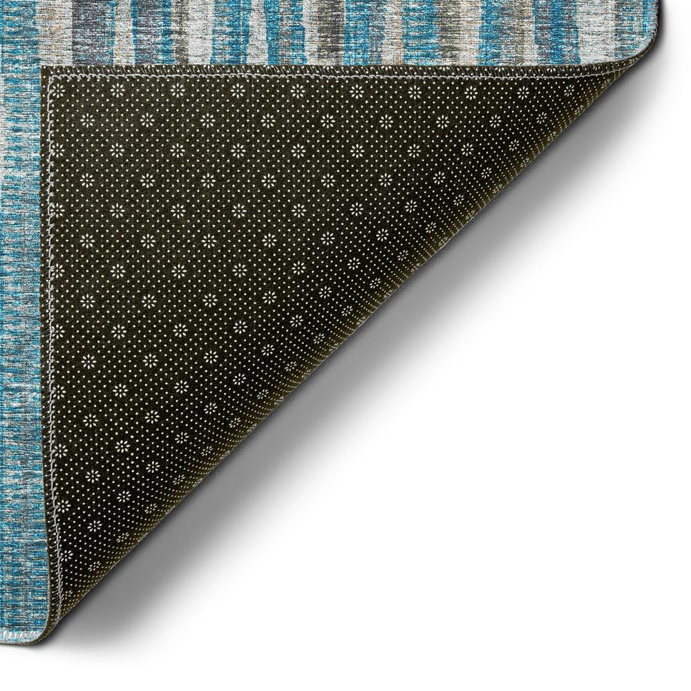 Waverly Blue Contemporary Striped 5' x 7'6" Area Rug Blue AWA31. Picture 4