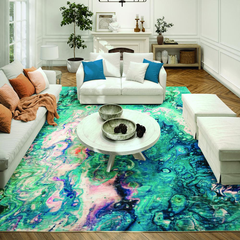 Kikiamo KK4 Lagoon 8' x 8' Round Rug. Picture 2