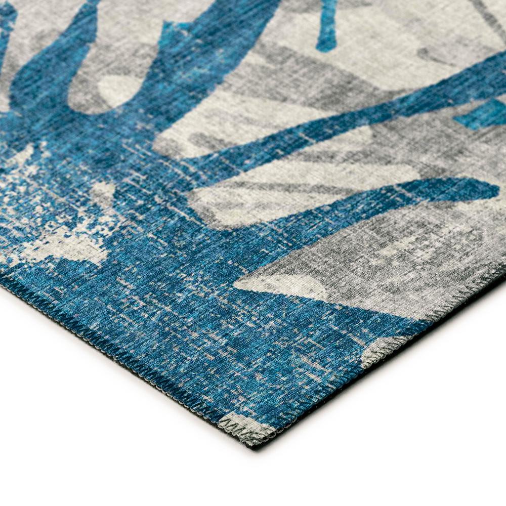 Bravado Blue Contemporary Color Splash 5' x 7'6" Area Rug Blue ABV36. Picture 3