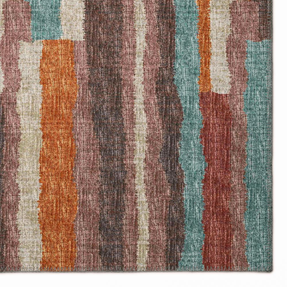 Bravado Paprika Contemporary Striped 5' x 7'6" Area Rug Paprika ABV37. Picture 2