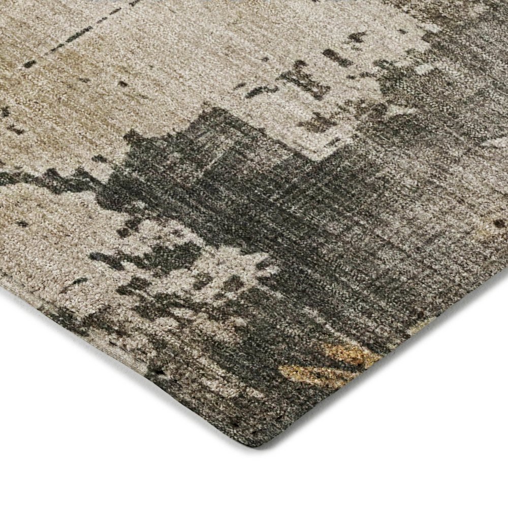 Luxury Washable Indoor/Outdoor Kochi Putty 8' x 8' Round Rug. Picture 2