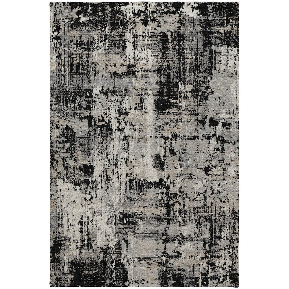 Luxury Washable Indoor/Outdoor Kochi Black 10' x 14' Rug. Picture 1