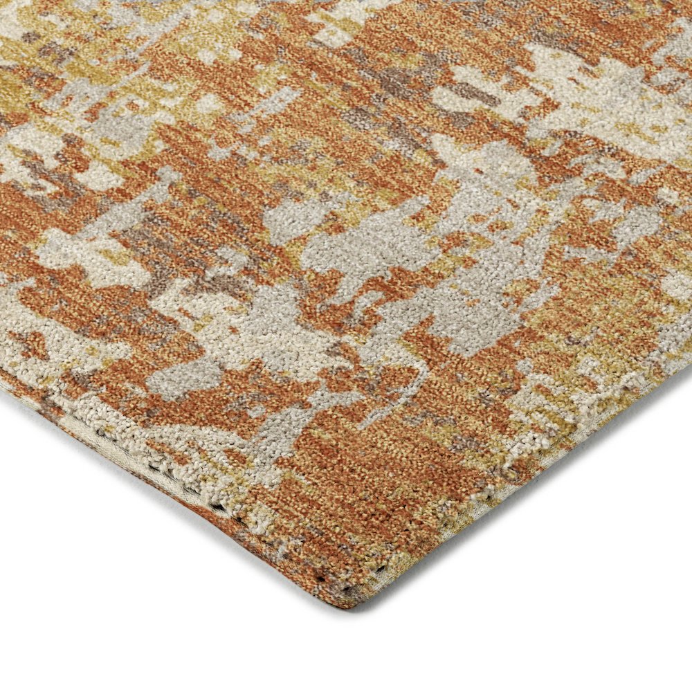 Luxury Washable Indoor/Outdoor Kochi Copper 8' x 8' Round Rug. Picture 2