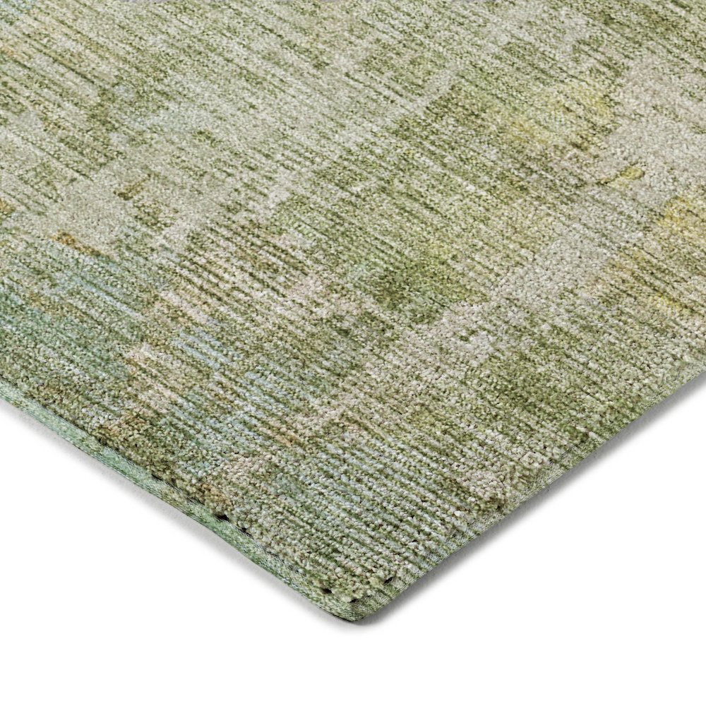 Luxury Washable Indoor/Outdoor Kochi Sage 8' x 8' Round Rug. Picture 2