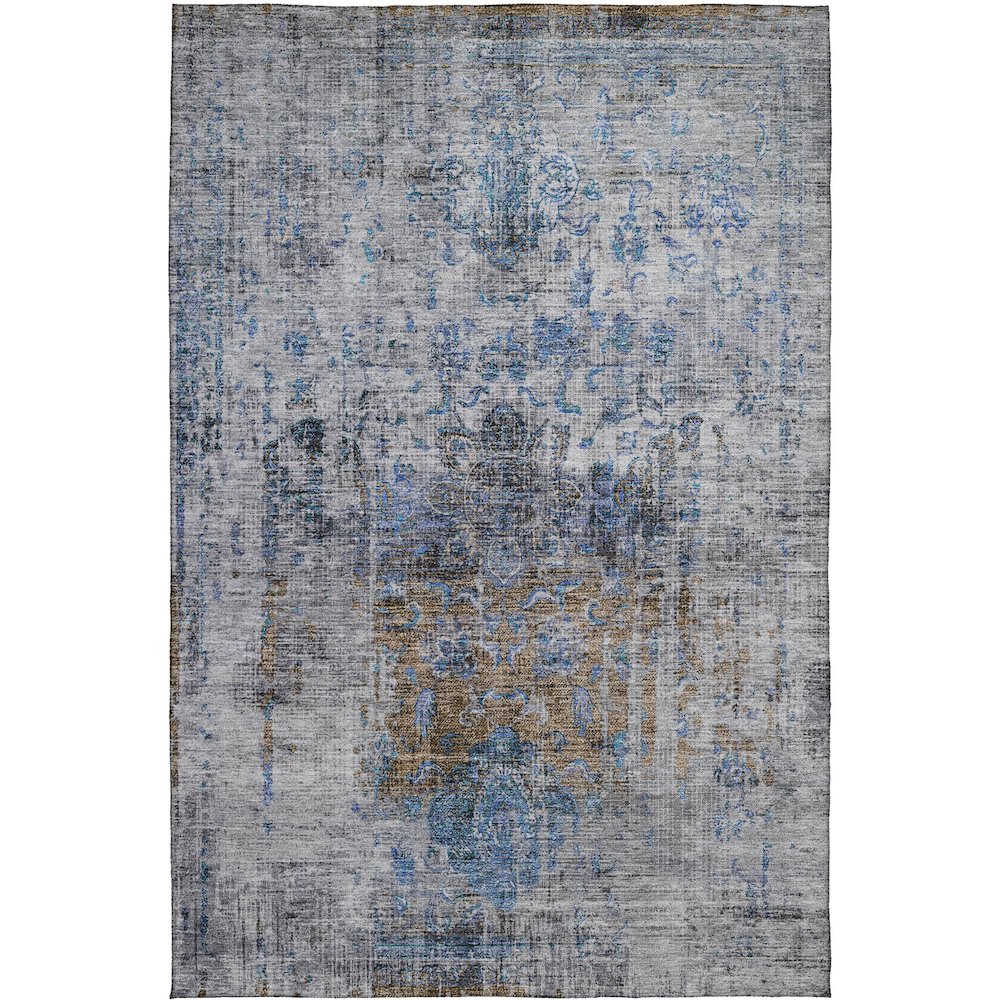 Indoor/Outdoor Karaj Blue 10' x 14' Rug. Picture 1