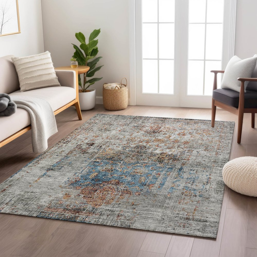 Indoor/Outdoor Karaj Copper 10' x 14' Rug. Picture 5